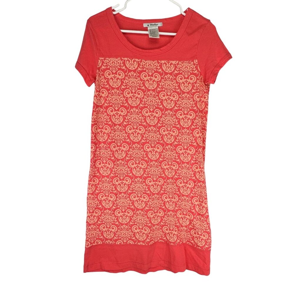 Disney Parks Dress Girl's Size Medium Pink Mickey Mouse Pattern Short Sleeve